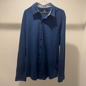 Buttercloth Icy Cotton Long Sleeve Button Down Shirt Blue XL Regular Fit